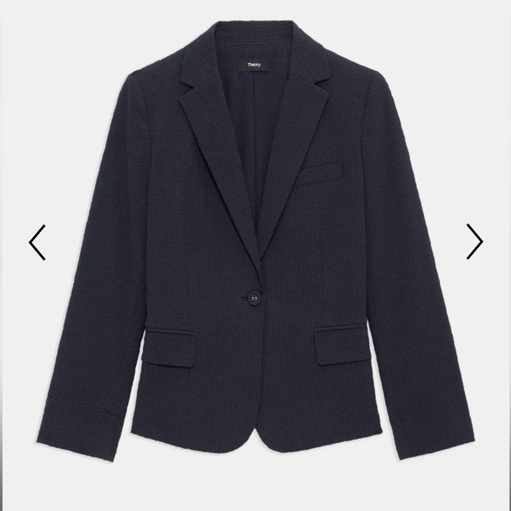 Theory Shrunken Blazer in Seersucker